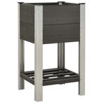 vidaXL Plantenbak verhoogd met schap 50x50x90 cm HKC grijs, Verzenden, Nieuw