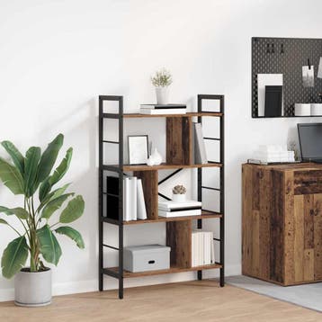 vidaXL Boekenplank 7-laags 75 x 30 x 123,5 cm Bewerkt hout, Huis en Inrichting, Verzenden, Nieuw