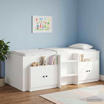 vidaXL Bedkast 2 pcs Wit 66 x 35 x 48 cm Bewerkt hout, Verzenden, Nieuw