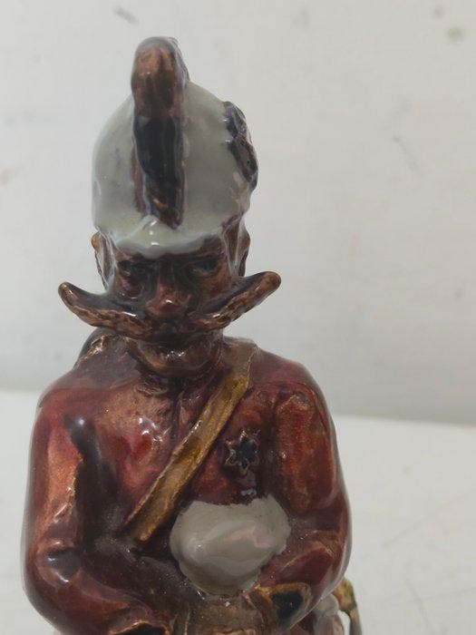 Franz Borghese (1941-2005) - Sculpture, Il soldato - 16 cm -, Antiquités & Art, Antiquités | Autres Antiquités