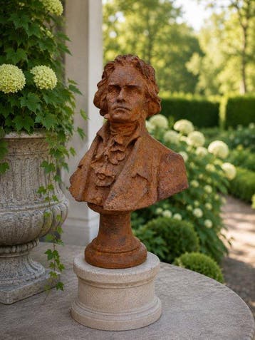 Beeld, statue in cast metal Beethoven - 30 cm - Gietijzer