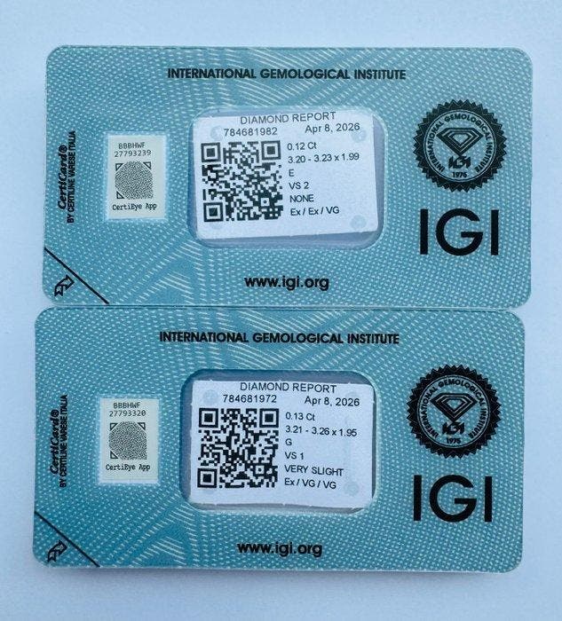 Sans prix de réserve - 2 pcs Diamant (Naturelle) - 0.25 ct -, Bijoux, Sacs & Beauté, Pierres précieuses