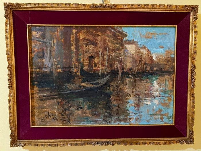 Sergio Cirno Bissi (1902-1987) - Venezia - NO RESERVE, Antiek en Kunst, Kunst | Schilderijen | Klassiek