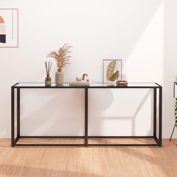 vidaXL Wandtafel 180x35x75,5 cm gehard glas transparant, Huis en Inrichting, Tafels | Bijzettafels, Nieuw, Verzenden