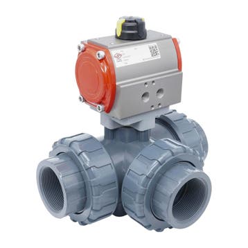Vanne À Bille Pneumatique 3 Voies G2 Perçage En L PVC, Verzenden