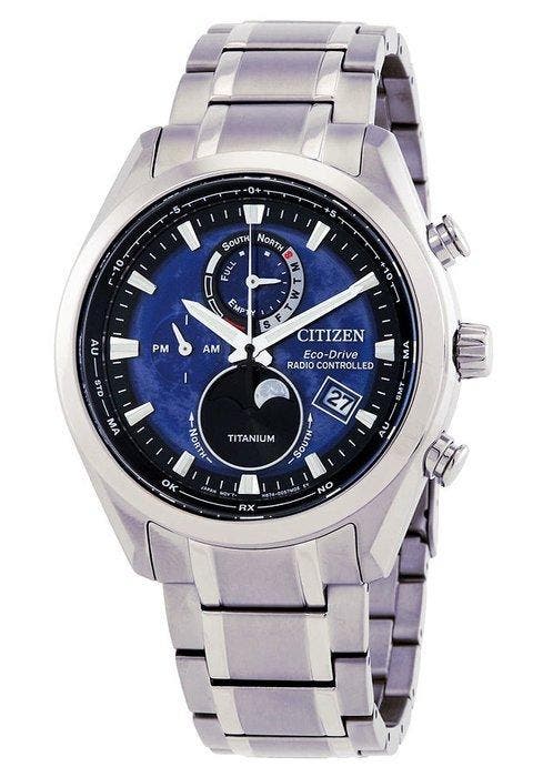 Citizen - Moonphase Tsuki Yomi - Radiocontrollato Titanio -, Bijoux, Sacs & Beauté, Montres | Hommes