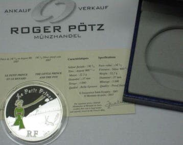 Frankreich 1,50 Euro 2007 Kleiner Prinz mit Fuchs zilver..., Verzenden, België
