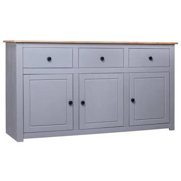 Massief Grenen Dressoir Grijs | Tweede Kansje | OP = OP, Gebruikt, 100 tot 150 cm, Verzenden, Met lade(s)