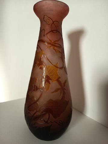Emile Gallé - Vaas - Glas, Antiek en Kunst
