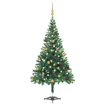 vidaXL Kunstkerstboom met verlichting en kerstballen 910, Diversen, Kerst, Verzenden, Nieuw
