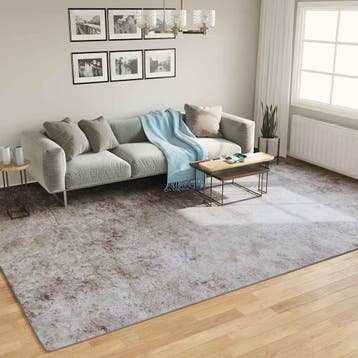 vidaXL Vloerkleed wasbaar 400x300 cm grijs, Verzenden, Nieuw