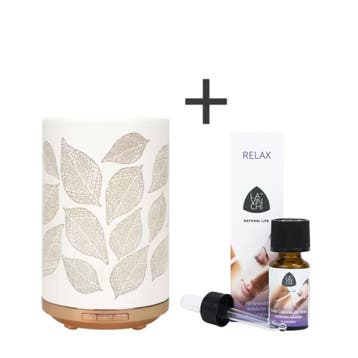 Leaves Aroma Diffuser met gratis Lavinchi Relax Mixolie -, Ophalen of Verzenden