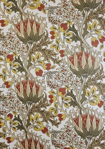 Stof William Morris Artichoke ontwerp Art Nouveau Arts