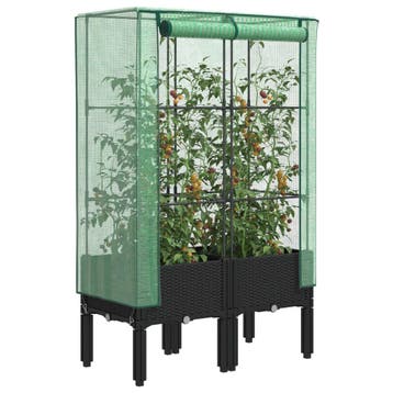 vidaXL Plantenbak verhoogd met kashoes 80x40x140 cm, Verzenden, Nieuw