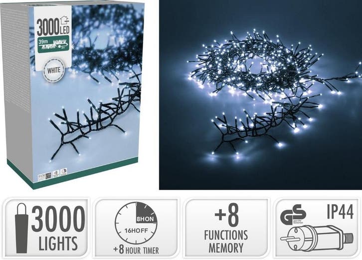 2dekans | Treecluster – Kerstboomverlichting 3000 LED – Wit, Diversen, Kerst, Ophalen of Verzenden