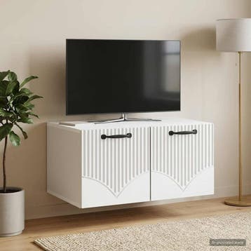 vidaXL Wandmontage TV-kast Wit 59,5 x 41 x 30 cm Bewerkt, Verzenden