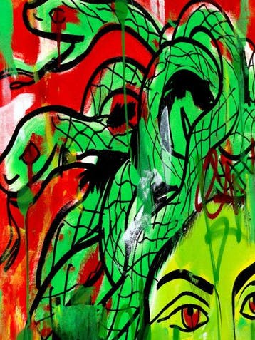 LACRISS (1990) - Medusa - Stoned Gaze - Unique Original, Antiquités & Art