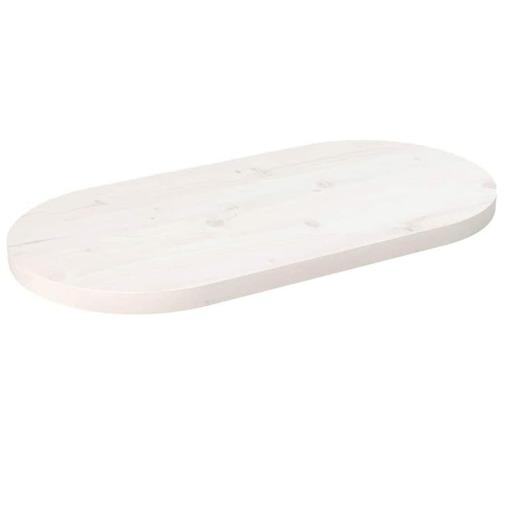 vidaXL Tafelblad ovaal 80x40x2,5 cm massief grenenhout wit, Maison & Meubles, Pièces pour table, Envoi