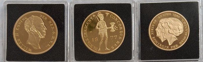 Pays-Bas. Medal 2010 Schitterend Lot 6 Penningen in vergulde, Postzegels en Munten, Munten | Europa | Niet-Euromunten