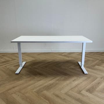 verstelbaar bureau 160x80 cm,  wit, Huis en Inrichting, In hoogte verstelbaar, Gebruikt