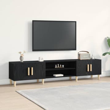 vidaXL TV Kast 180 x 31,5 x 40 cm Zwart Eiken Bewerkt hout, Verzenden