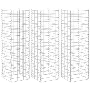 vidaXL Schanskorf plantenbakken 3 st verhoogd 30x30x100 cm, Verzenden, Nieuw