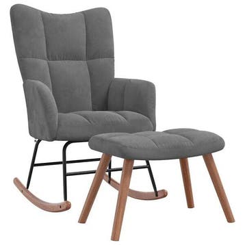 Fauteuil a bascule velours gris - Retour client -40%, Verzenden