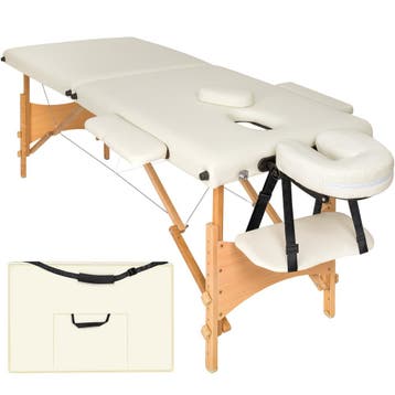 tectake 2 zone massagetafel met 5cm matras en houten frame -, Verzenden, Nieuw