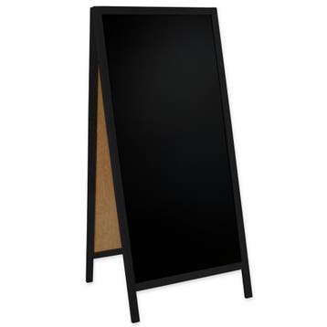 Krijtstoepbord | CLASSIC | Hout | Zwart | 720x450x1560(h)mm, Verzenden