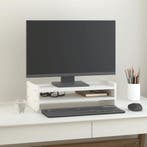 vidaXL Monitorstandaard 50x27x15 cm massief grenenhout wit, Verzenden, Nieuw