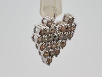Zonder minimumprijs - Hanger - 14 karaat Witgoud - 0.99ct.