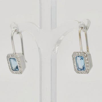 Boucles doreilles - 14 carats Or blanc Spinelle - Diamant, Nieuw