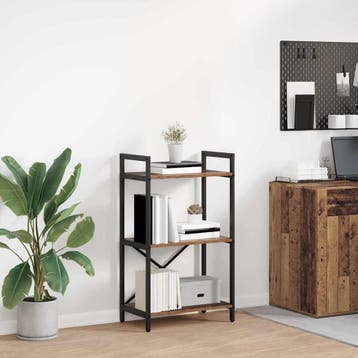 vidaXL Boekenplank 3-laags 56 x 34 x 96 cm Bewerkt hout Oud, Verzenden