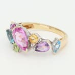 Ring - 14 karaat Geel goud, Witgoud, Topaas, Spinel,, Nieuw