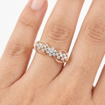 Ring - 14 karaat Geel goud, gerhodineerd - 0.40ct. tw., Handtassen en Accessoires, Ringen, Nieuw