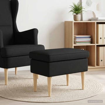 vidaXL Voetenbank Zwart 55 x 35 x 41 cm, Verzenden, Nieuw