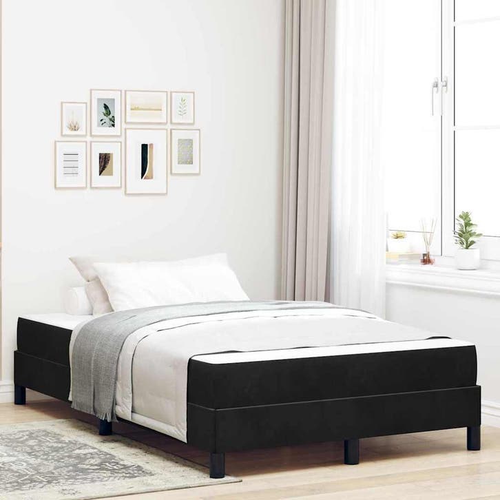 vidaXL Boxspring bed met matras Zwart 120 x 200 cm Stof, Huis en Inrichting, Slaapkamer | Bedden, Nieuw, Verzenden