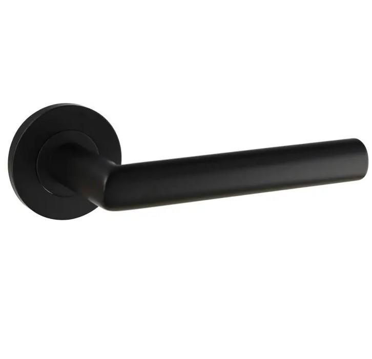 Deurklink Tavira op rond rozet PVD zwart, Bricolage & Construction, Fenêtres & Moustiquaires