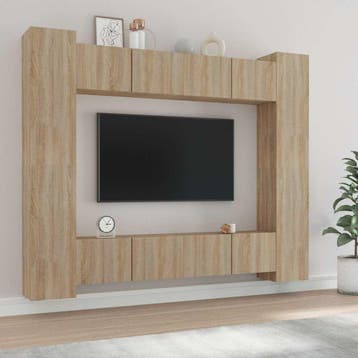 vidaXL 8-delige Tv-meubelset bewerkt hout sonoma, Verzenden