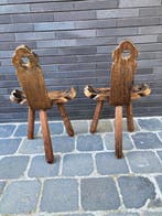 Kruk (2) - geboortestoel - iepen hout - Brutalist Spanish