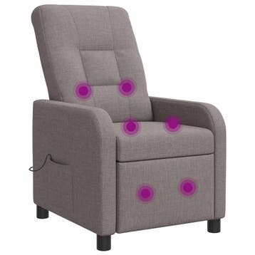 vidaXL Massage Relaxstoel Taupe Stof, Verzenden, Nieuw