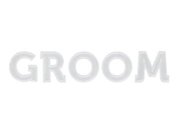 Strijk Embleem Groom 30cm, Verzenden
