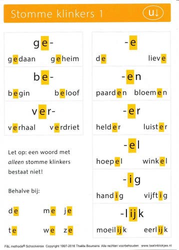 Taal in Blokjes Stomme klinkers 1 en 2 (per stuk), Verzenden, Nieuw