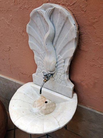 Fontaine - 1920-1930 - Fontaine de jardin avec une sculpture