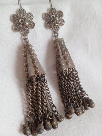 Boucles doreilles - Argent - Turquie - Rétro