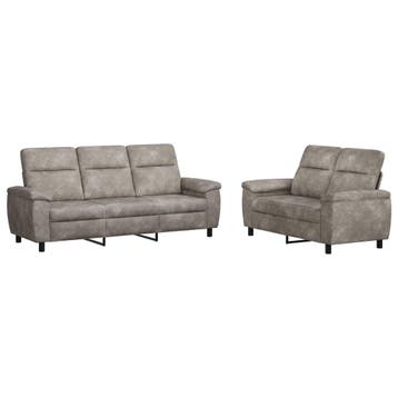 vidaXL bank / zetelstel 2 pcs Lichtgrijs Kunst Suède Leer, Huis en Inrichting, Verzenden, Nieuw