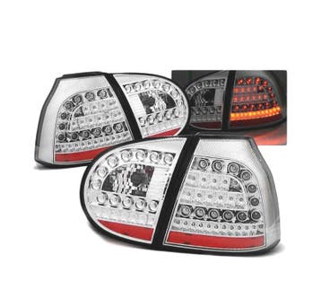 Feux Arrière Pour Volkswagen Vw Golf 5 03-09 Led Chromé, Verzenden