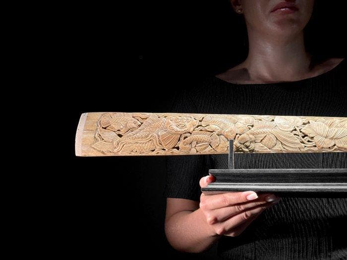 GEEN RESERVEPRIJS - Prachtig grote uitgehouwen, Antiek en Kunst, Kunst | Designobjecten