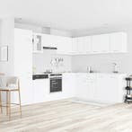 vidaXL 14-delige Keukenkastenset Lyon bewerkt hout wit, Verzenden, Nieuw