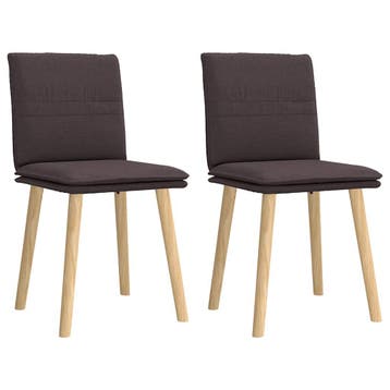 vidaXL Eetkamerstoelen 2 st stof donkerbruin, Huis en Inrichting, Verzenden, Nieuw